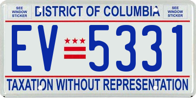 DC license plate EV5331