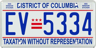 DC license plate EV5334