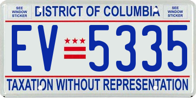 DC license plate EV5335