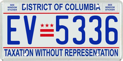 DC license plate EV5336