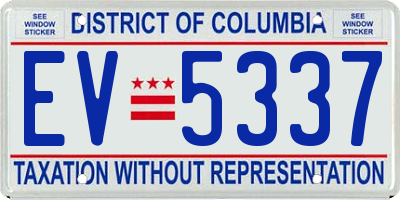 DC license plate EV5337