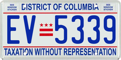 DC license plate EV5339