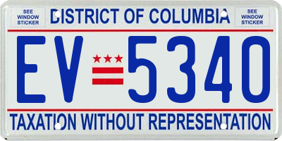 DC license plate EV5340