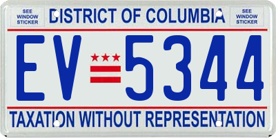 DC license plate EV5344