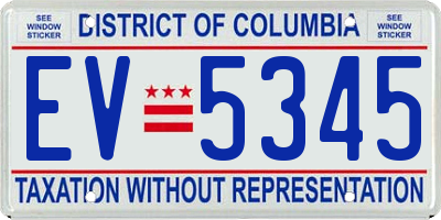 DC license plate EV5345