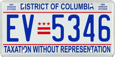 DC license plate EV5346