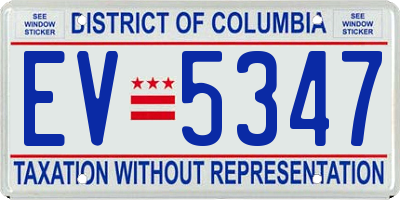 DC license plate EV5347