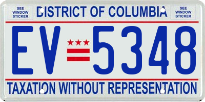 DC license plate EV5348