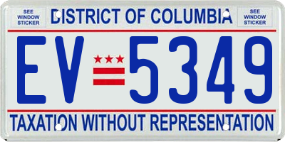 DC license plate EV5349