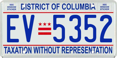 DC license plate EV5352