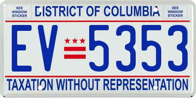 DC license plate EV5353