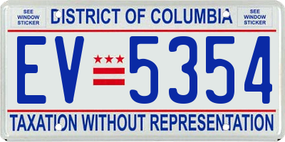 DC license plate EV5354