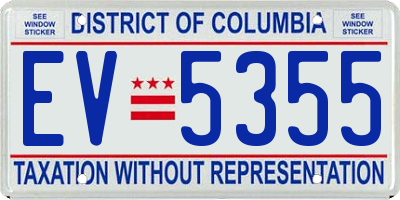 DC license plate EV5355