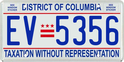 DC license plate EV5356