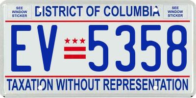 DC license plate EV5358