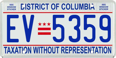 DC license plate EV5359