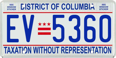 DC license plate EV5360