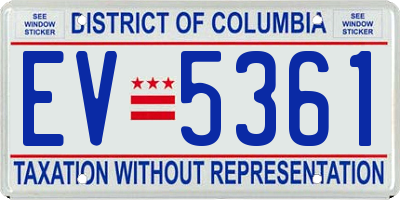 DC license plate EV5361