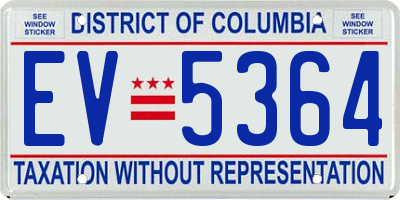 DC license plate EV5364