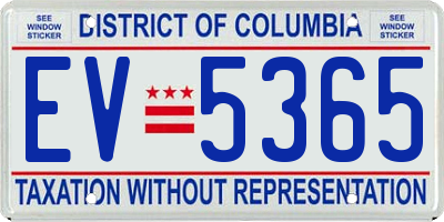 DC license plate EV5365