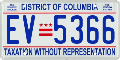 DC license plate EV5366