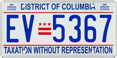 DC license plate EV5367