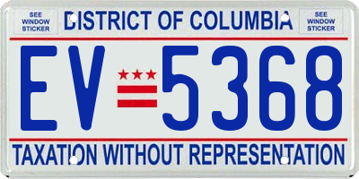 DC license plate EV5368
