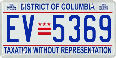 DC license plate EV5369
