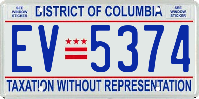 DC license plate EV5374