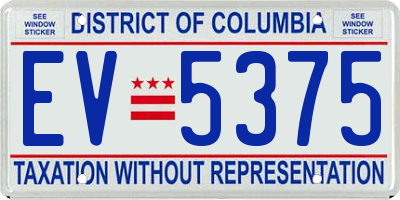 DC license plate EV5375