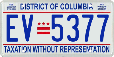 DC license plate EV5377
