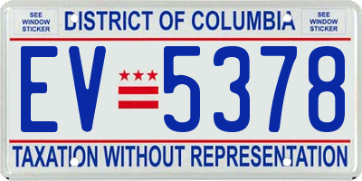 DC license plate EV5378