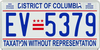 DC license plate EV5379