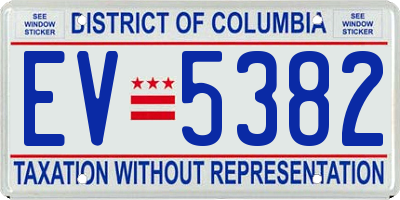 DC license plate EV5382