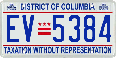 DC license plate EV5384