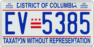 DC license plate EV5385