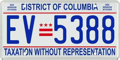 DC license plate EV5388