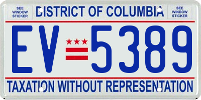 DC license plate EV5389