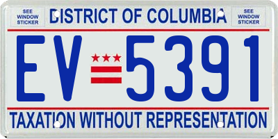 DC license plate EV5391