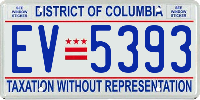 DC license plate EV5393