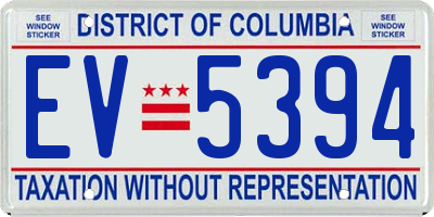 DC license plate EV5394