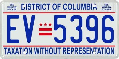 DC license plate EV5396