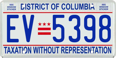 DC license plate EV5398