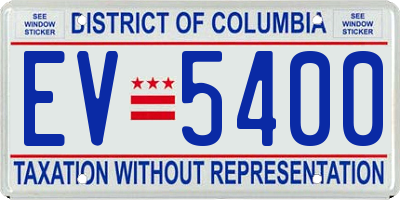 DC license plate EV5400