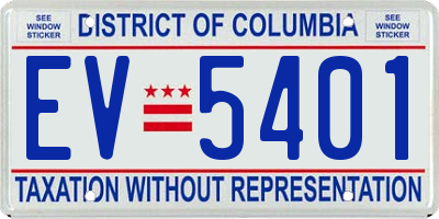 DC license plate EV5401