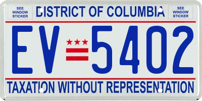 DC license plate EV5402