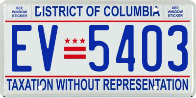 DC license plate EV5403