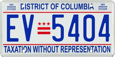 DC license plate EV5404