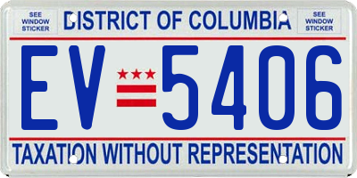 DC license plate EV5406