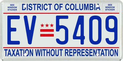 DC license plate EV5409